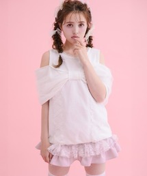 メルフィーメモリー Tulle drape & ribbon スカート ピンク Bottoms – mellfy memory