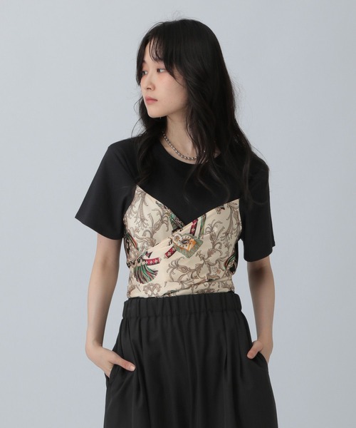 スカーフビスチェ風プルオーバー 580606（Tシャツ/カットソー