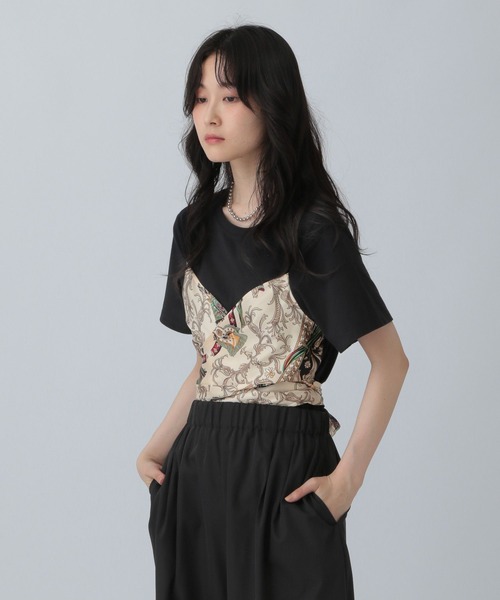 LEPSIM（レプシィム）の「スカーフビスチェ風プルオーバー　580606（Tシャツ/カットソー・レディース・ブラック/オフホワイト/ブラウン・FREE）」の11枚目の写真