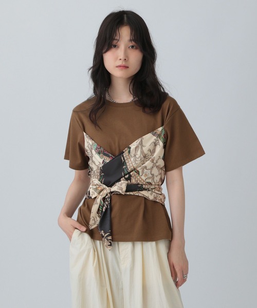 LEPSIM（レプシィム）の「スカーフビスチェ風プルオーバー　580606（Tシャツ/カットソー・レディース・ブラック/オフホワイト/ブラウン・FREE）」の16枚目の写真