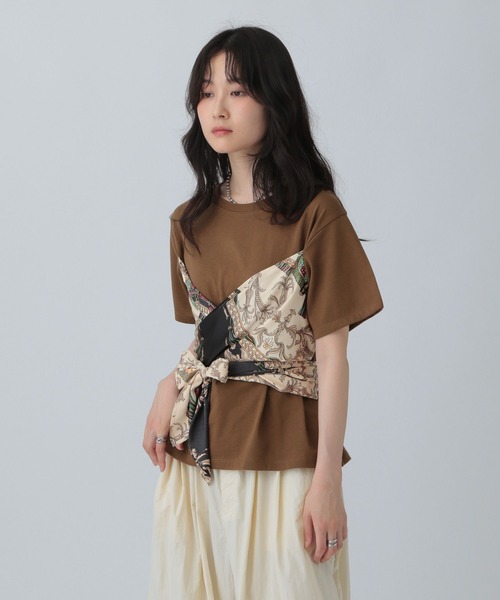 LEPSIM（レプシィム）の「スカーフビスチェ風プルオーバー　580606（Tシャツ/カットソー・レディース・ブラック/オフホワイト/ブラウン・FREE）」の17枚目の写真