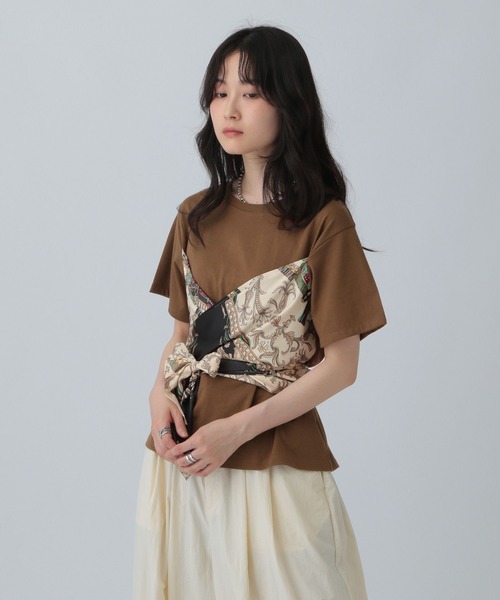 スカーフビスチェ風プルオーバー 580606（Tシャツ/カットソー