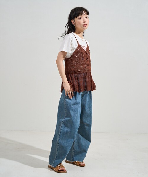 searoomlynn/Tulle ドッキングKnitビスチェキャミ searoomlynn ☆ TulleドッキングKnitビスチェキャミ