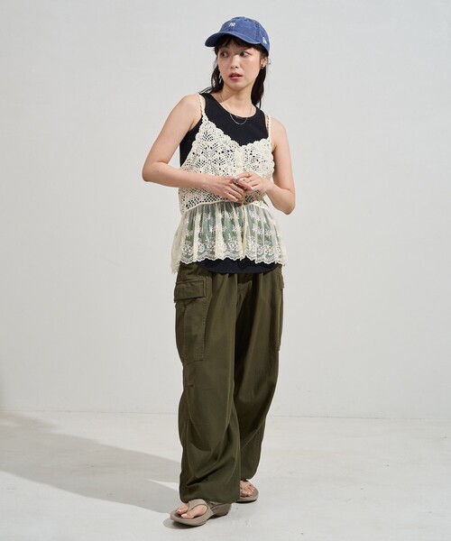 セール】かぎ針ドッキングレース キャミソール ビスチェ/クロシェ