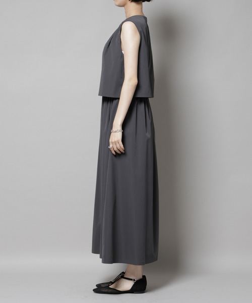 NANO universe（ナノユニバース）の「セットアップ風ノースリーブワンピース（ワンピース・レディース・ライトグレー/キャメル/チャコール・FREE）」の21枚目の写真