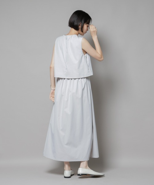 NANO universe（ナノユニバース）の「セットアップ風ノースリーブワンピース（ワンピース・レディース・ライトグレー/キャメル/チャコール・FREE）」の12枚目の写真