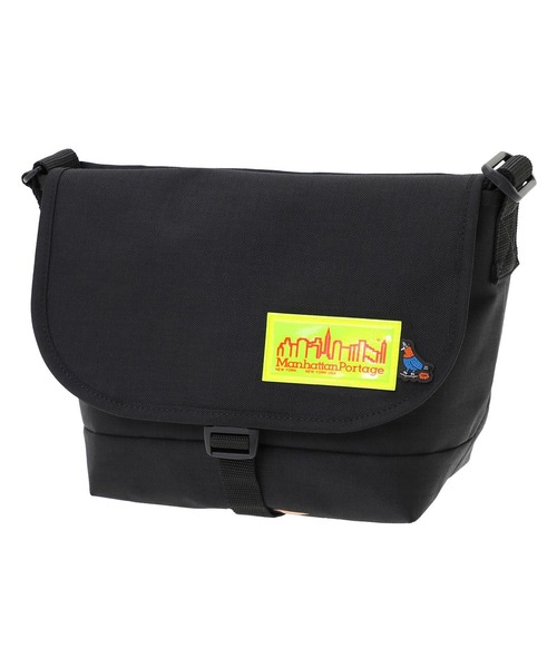 Manhattan Portage(マンハッタンポーテージ)の「Manhattan Portage/マンハッタンポーテージ ショルダーバッグ "TM paint コラボーレーション" NYLON MESSENGER BAG JR(SM) BP W/DIV LVL TMP MP1605JRBPTMP(ショルダーバッグ・メンズ・ブラック×イエロー・FREE)」の5枚目の写真
