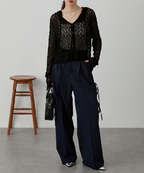 nui nullu（ヌイヌル）の「【nui nullu】ショート丈メローレースシアーパーカー（パーカー・レディース・ブラック/ブラウン/ホワイト・FREE）」の20枚目の写真