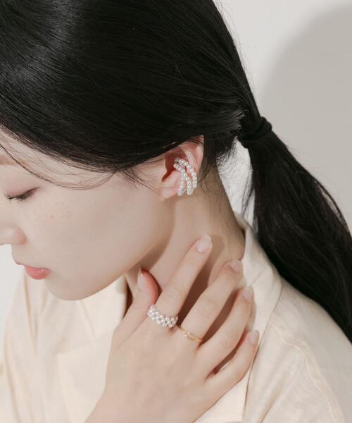 SMELLY（スメリー）の「パール3セットリング（リング・レディース・ホワイト系その他・13）」の2枚目の写真