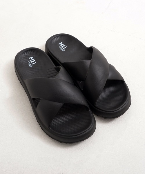 MEI（メイ）の「【MEI メイ】CROSS BELT SANDAL クロスベルトサンダル 軽量 厚底 EVAソール / Lady’s（サンダル・レディース・アイボリー/ブラック・S/M/L）」の3枚目の写真