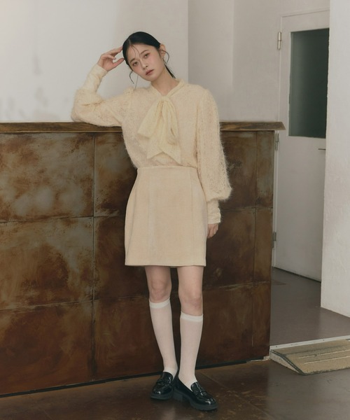 Olu.(オルドット)の「美脚スカート(スカート・レディース・ライトブラウン/アイボリー・1/0)」の4枚目の写真