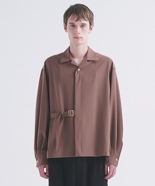 Stretch Twill Tie Locken Open Collar Shirt（シャツ/ブラウス