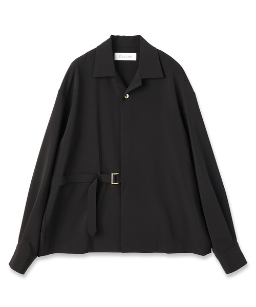 CULLNI（クルニ）の「Stretch Twill Tie Locken Open Collar Shirt（シャツ/ブラウス・メンズ・ホワイト/ブラック/アッシュブラウン/ネイビー・0/1/2）」の3枚目の写真