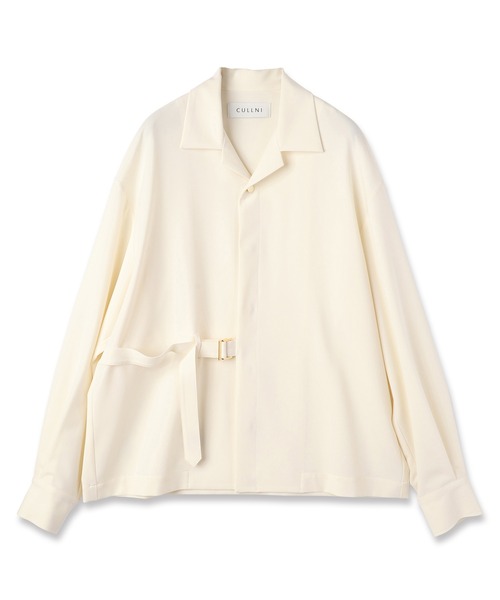 CULLNI（クルニ）の「Stretch Twill Tie Locken Open Collar Shirt（シャツ/ブラウス・メンズ・ホワイト/ブラック/アッシュブラウン/ネイビー・0/1/2）」の6枚目の写真