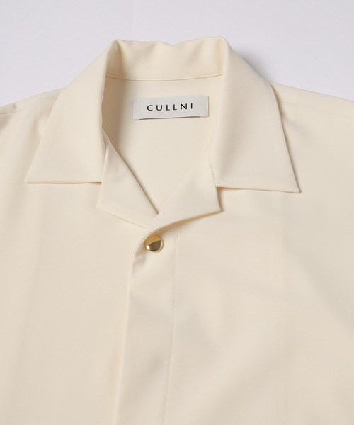CULLNI（クルニ）の「Stretch Twill Tie Locken Open Collar Shirt（シャツ/ブラウス・メンズ・ホワイト/ブラック/アッシュブラウン/ネイビー・0/1/2）」の7枚目の写真