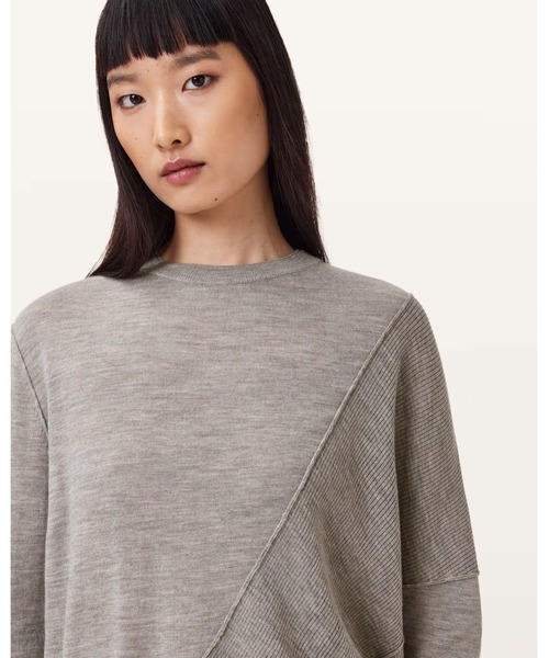 ALLSAINTS(オールセインツ)の「ISLA CREW NECK MERINO JUMPER | ISLA クルー ネック メリノ ニット・セーター(ニット/セーター・レディース・グレー系その他・M/XS/S)」の3枚目の写真