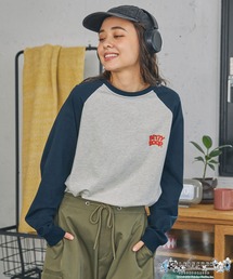 BETTY BOOP（ベティ・ブープ）の「【BettyBoop(TM)】ベティー ブープ(TM) 別注  ヴィンテージプリント オーバーサイズ ラグラン長袖Tシャツ（Tシャツ/カットソー）」