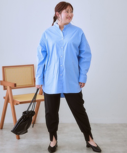 SMILE LAND（スマイルランド）の「＜大きいサイズ＞よく伸びる足首すっきりスリットジョガーパンツ（ゆったりヒップ）（その他パンツ・レディース・ブラック/モカ・5L/LL/4L/3L/L）」の6枚目の写真