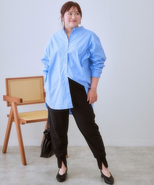 SMILE LAND（スマイルランド）の「＜大きいサイズ＞よく伸びる足首すっきりスリットジョガーパンツ（ゆったりヒップ）（その他パンツ・レディース・ブラック/モカ・5L/LL/4L/3L/L）」の8枚目の写真