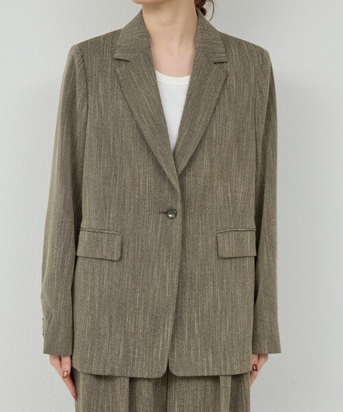 セットアップ対応】シングルツイードジャケット(テーラードジャケット セットアップ対応】シングルツイードジャケット(テーラードジャケット