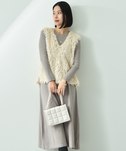 INTERPLANET（インタープラネット）の「【ａｃｔｕｅｌ】フェザージャガードＶネックベスト（ベスト・レディース・ブラウン/アイボリー/ブラック・FREE）」の15枚目の写真