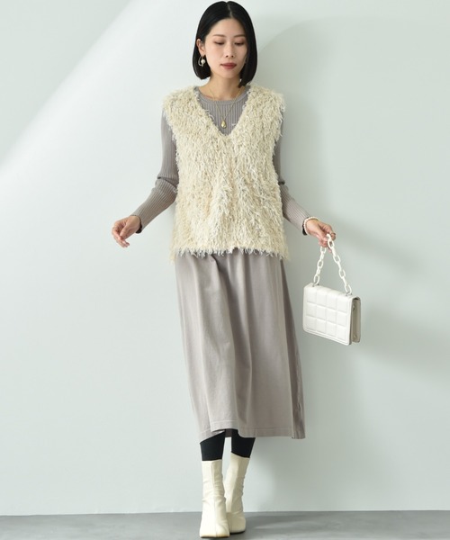 INTERPLANET（インタープラネット）の「【ａｃｔｕｅｌ】フェザージャガードＶネックベスト（ベスト・レディース・ブラウン/アイボリー/ブラック・FREE）」の16枚目の写真