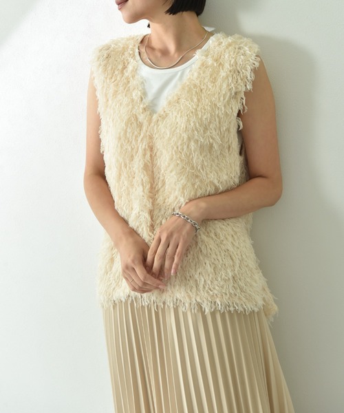 INTERPLANET（インタープラネット）の「【ａｃｔｕｅｌ】フェザージャガードＶネックベスト（ベスト・レディース・ブラウン/アイボリー/ブラック・FREE）」の18枚目の写真