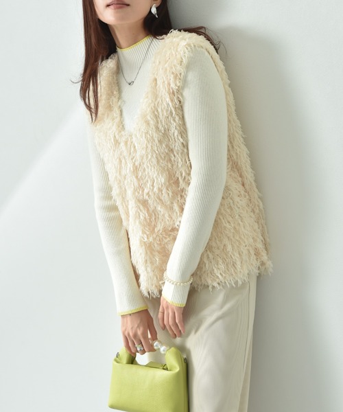 INTERPLANET（インタープラネット）の「【ａｃｔｕｅｌ】フェザージャガードＶネックベスト（ベスト・レディース・ブラウン/アイボリー/ブラック・FREE）」の9枚目の写真