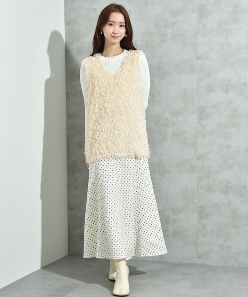 INTERPLANET（インタープラネット）の「【ａｃｔｕｅｌ】フェザージャガードＶネックベスト（ベスト・レディース・ブラウン/アイボリー/ブラック・FREE）」の5枚目の写真