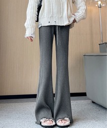 リブニット」に該当するパンツ（グレー/灰色系）ファッション
