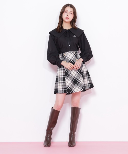 JILL by JILL STUART(ジルバイジルスチュアート)の「◇ビッグカラー短丈ブラウス(シャツ/ブラウス・レディース・ブラック/ブルー/ホワイト・FREE)」の9枚目の写真