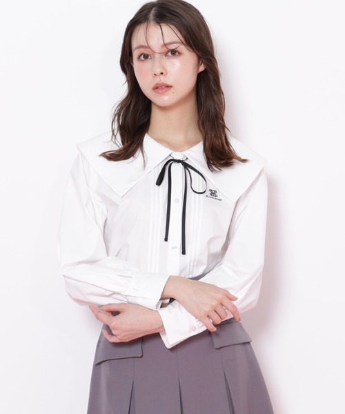 JILL by JILL STUART(ジルバイジルスチュアート)の「◇ビッグカラー短丈ブラウス(シャツ/ブラウス・レディース・ブラック/ブルー/ホワイト・FREE)」の12枚目の写真