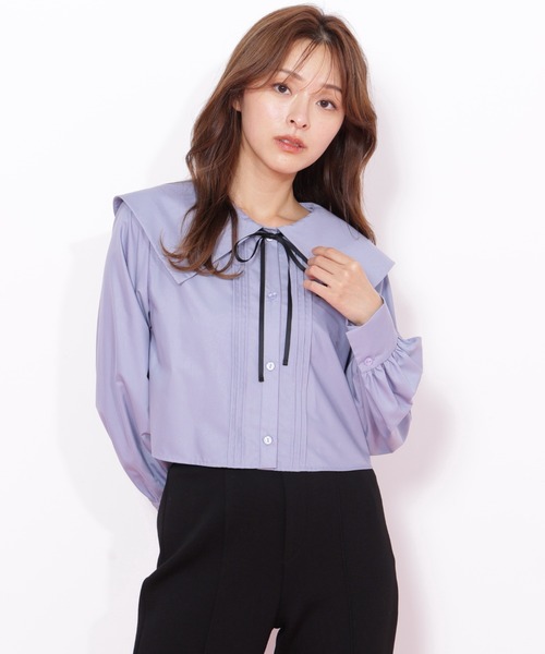 JILL by JILL STUART(ジルバイジルスチュアート)の「◇ビッグカラー短丈ブラウス(シャツ/ブラウス・レディース・ブラック/ブルー/ホワイト・FREE)」の20枚目の写真