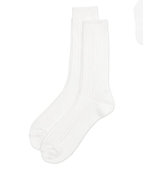 WEGO（ウィゴー）の「WEGO/ゆるローゲージソックス（ソックス/靴下・メンズ・ブラック/ホワイト・25-27CM）」の8枚目の写真