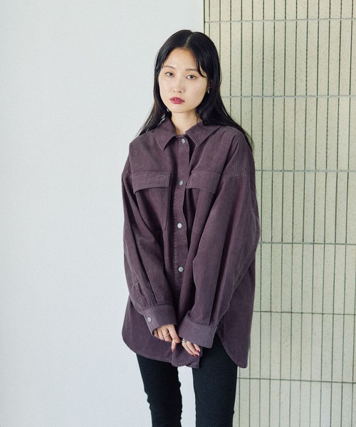 レプシィムLEPSIMコーデュロイBIGシャツ紺ネイビー 新品未使用タグ付き レプシィムLEPSIMコーデュロイBIGシャツ紺ネイビー 新品未使用