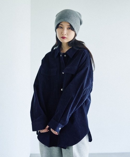 新品LEPSIMコーデュロイBIGシャツ　ネイビー 楽天市場】コーデュロイBIGシャツ LEPSIM レプシィム トップス