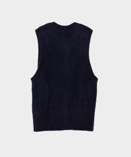 CINOH（チノ）の「SLEEVELESS VEST（GOTS ）（ニット/セーター・レディース・ネイビー/ベージュ・38/36）」の4枚目の写真