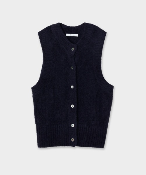 CINOH（チノ）の「SLEEVELESS VEST（GOTS ）（ニット/セーター・レディース・ネイビー/ベージュ・38/36）」の3枚目の写真