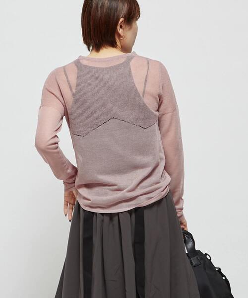 CONVERSE TOKYO（コンバーストウキョウ）の「SHEER KNIT PULLOVER（Tシャツ/カットソー・レディース・ブラック/イエロー/ピンク/グレー・FREE）」の6枚目の写真