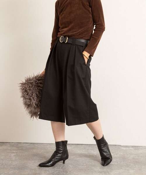 NOLLEY’S（ノーリーズ）の「【MAQWEL/マクウェル】ウォッシャブルバミューダパンツ（その他パンツ・レディース・ダークブラウン/ブラック・36/38）」の2枚目の写真