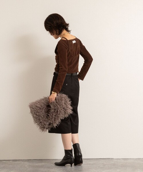 NOLLEY’S（ノーリーズ）の「【MAQWEL/マクウェル】ウォッシャブルバミューダパンツ（その他パンツ・レディース・ダークブラウン/ブラック・36/38）」の4枚目の写真