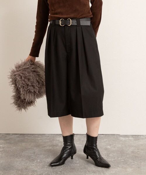 NOLLEY’S（ノーリーズ）の「【MAQWEL/マクウェル】ウォッシャブルバミューダパンツ（その他パンツ・レディース・ダークブラウン/ブラック・36/38）」の8枚目の写真