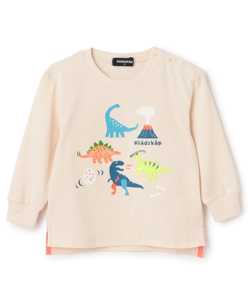 kladskap（クレードスコープ）の「恐竜アップリケ長袖Tシャツ（Tシャツ/カットソー・キッズ・ブラック/アイボリー・110cm/90cm/80ｃｍ/100cm/120cm/130cm）」の2枚目の写真