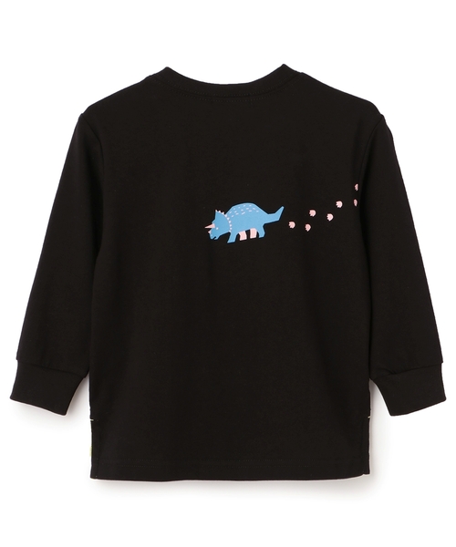 kladskap（クレードスコープ）の「恐竜アップリケ長袖Tシャツ（Tシャツ/カットソー・キッズ・ブラック/アイボリー・110cm/90cm/80ｃｍ/100cm/120cm/130cm）」の4枚目の写真