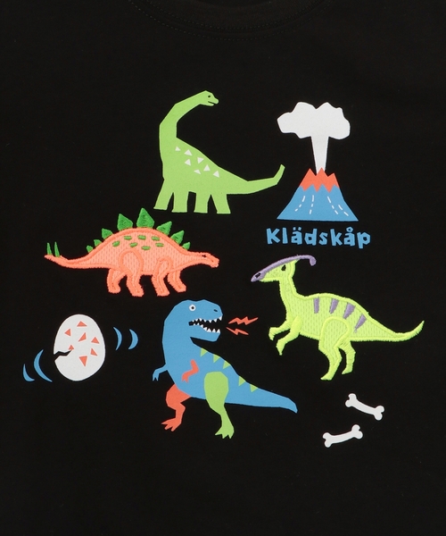 kladskap（クレードスコープ）の「恐竜アップリケ長袖Tシャツ（Tシャツ/カットソー・キッズ・ブラック/アイボリー・110cm/90cm/80ｃｍ/100cm/120cm/130cm）」の6枚目の写真