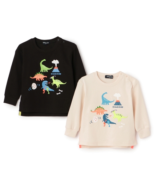 kladskap（クレードスコープ）の「恐竜アップリケ長袖Tシャツ（Tシャツ/カットソー・キッズ・ブラック/アイボリー・110cm/90cm/80ｃｍ/100cm/120cm/130cm）」の12枚目の写真