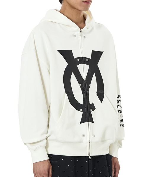 OY(オーワイ)の「『OY/オーワイ』BIG LOGO STUD HOODIE ZIP UP/ビッグロゴスタッドジップアップパーカー(パーカー・レディース・ホワイト/ブラック・L/M)」の16枚目の写真