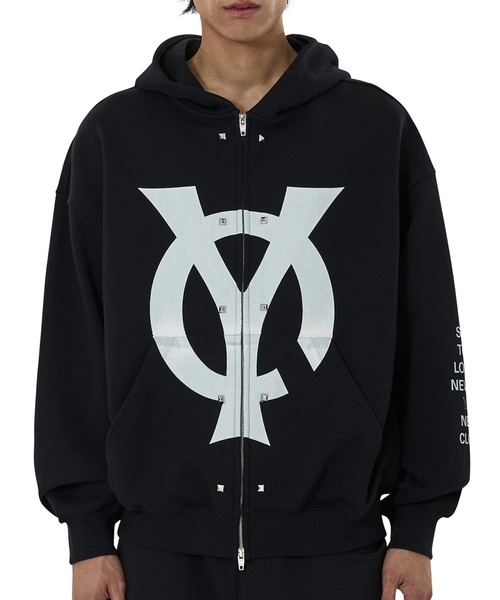 OY(オーワイ)の「『OY/オーワイ』BIG LOGO STUD HOODIE ZIP UP/ビッグロゴスタッドジップアップパーカー(パーカー・レディース・ホワイト/ブラック・L/M)」の11枚目の写真