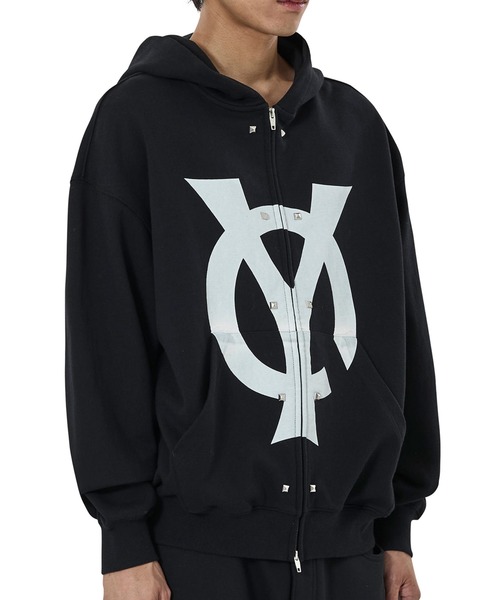 OY(オーワイ)の「『OY/オーワイ』BIG LOGO STUD HOODIE ZIP UP/ビッグロゴスタッドジップアップパーカー(パーカー・レディース・ホワイト/ブラック・L/M)」の12枚目の写真