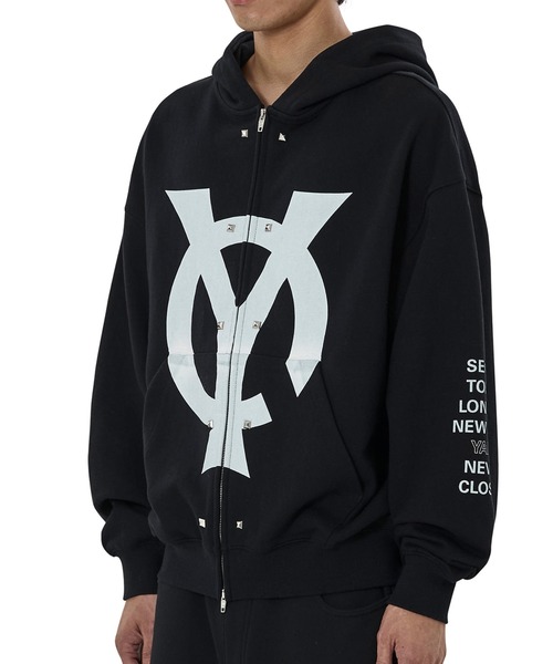 OY/オーワイ』BIG LOGO STUD HOODIE ZIP UP/ビッグロゴスタッドジップ